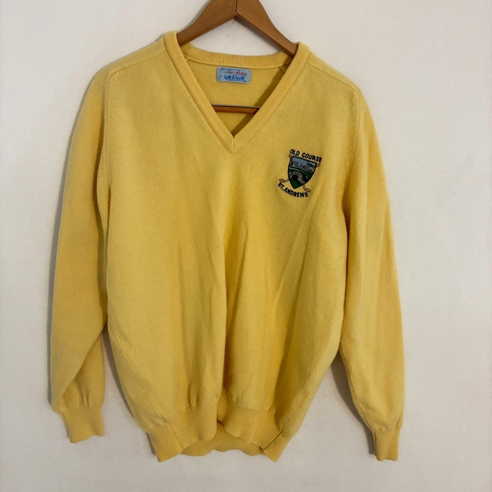 Vintage Lyle & Scott Old Course St Andrews Golf Sweater Fits Men's M/L Knit Wool